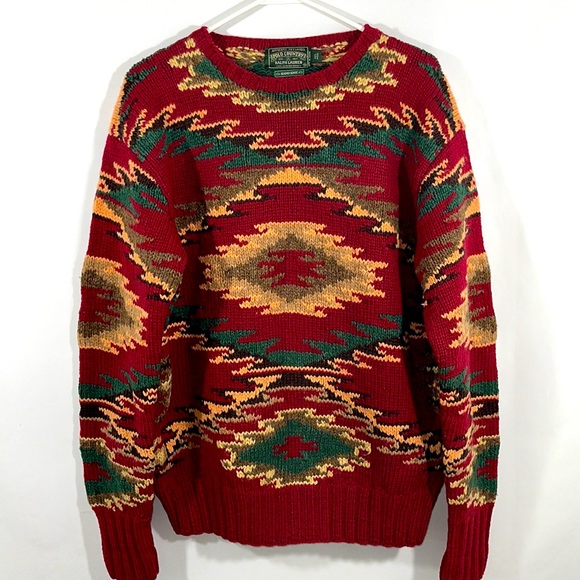 Ralph Lauren Polo Country Southwestern Style Sweater Size M Collectible